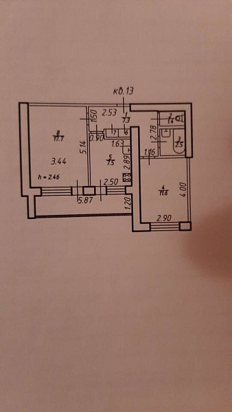 2-к. квартира, 54 м², 4/9 эт.
